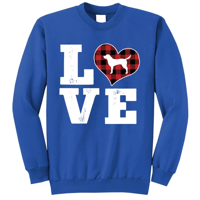 Love Labrador Dog Lovers Funny Gift Buffalo Plaid Valentines Day Gift Sweatshirt