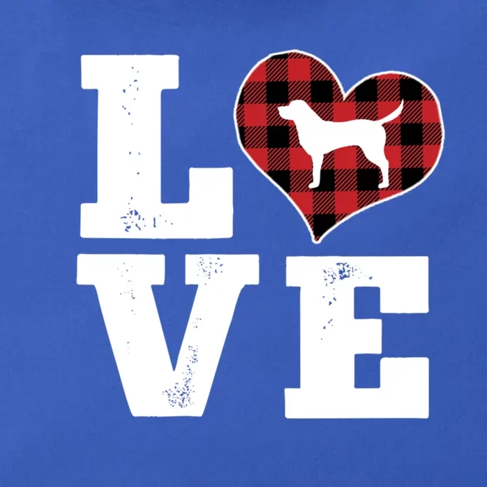 Love Labrador Dog Lovers Funny Gift Buffalo Plaid Valentines Day Gift Zip Tote Bag