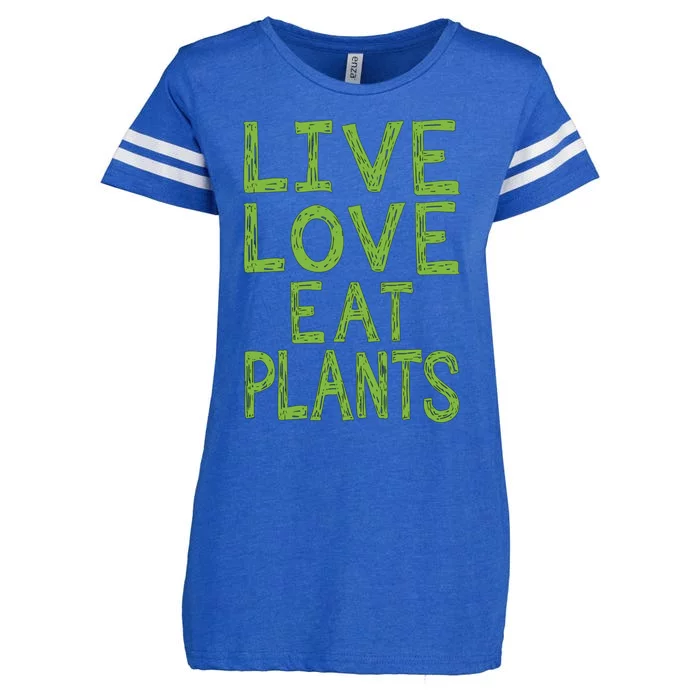 Live Love Eat Plants Cool Gift Enza Ladies Jersey Football T-Shirt