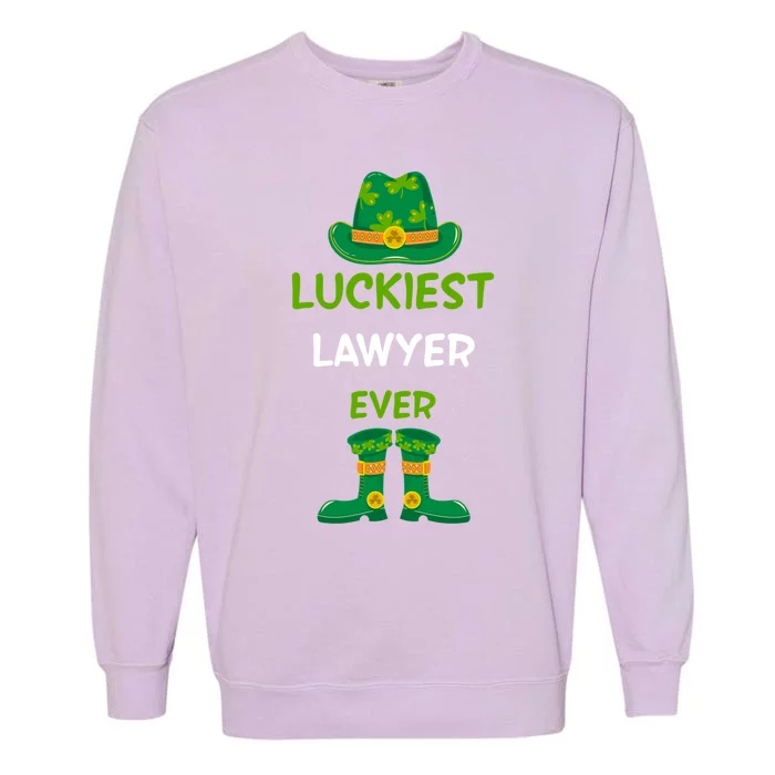 Luckiest Lawyer Ever Irish St Patricks Day Jobs Outfits Tee Meaningful Gift Garment-Dyed Sweatshirt