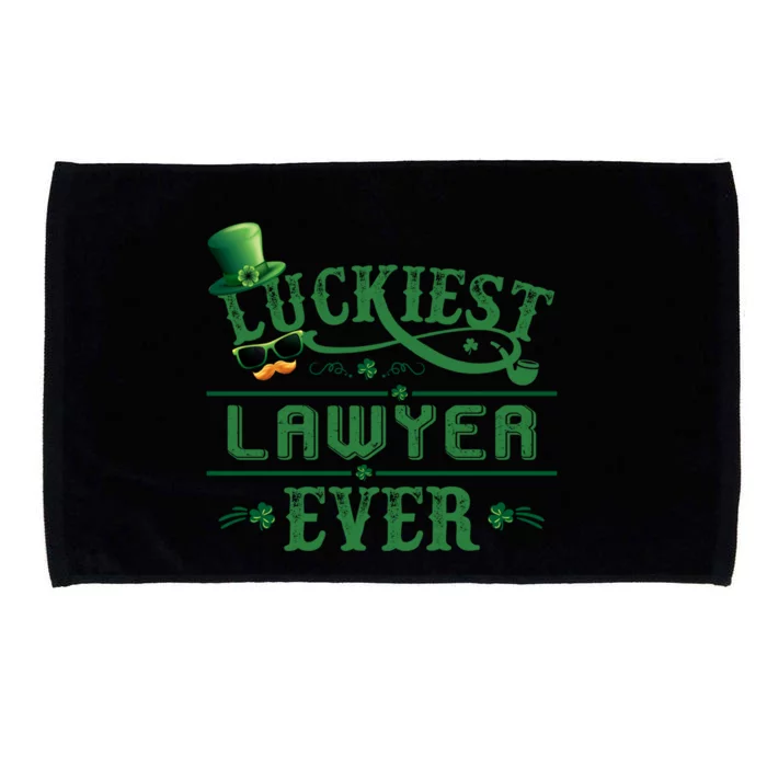 Luckiest Lawyer Ever Shamrock Leprechaun Hat St Patrick Day Gift Microfiber Hand Towel