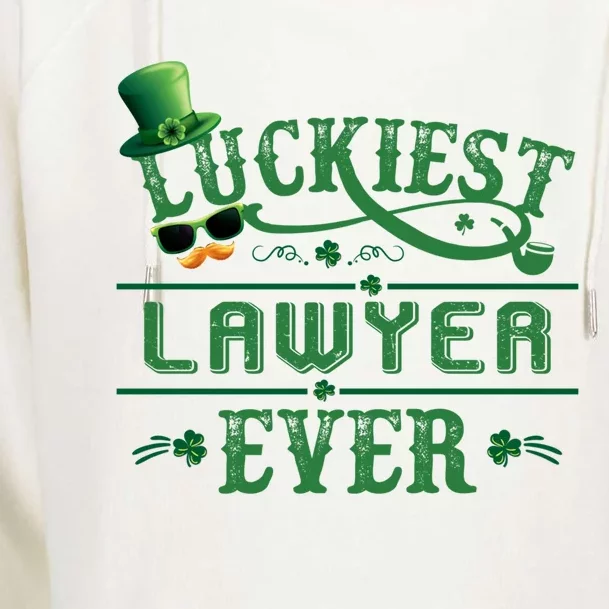 Luckiest Lawyer Ever Shamrock Leprechaun Hat St Patrick Day Gift Womens Funnel Neck Pullover Hood