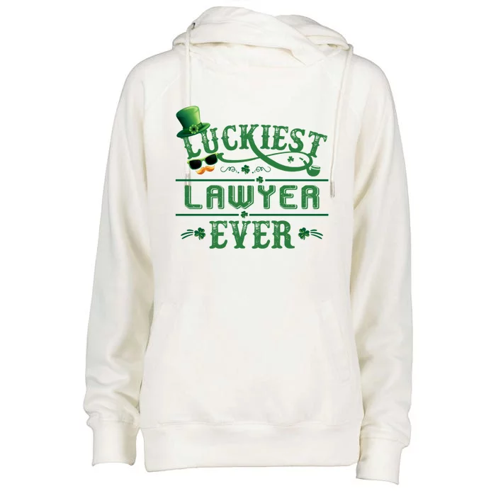 Luckiest Lawyer Ever Shamrock Leprechaun Hat St Patrick Day Gift Womens Funnel Neck Pullover Hood