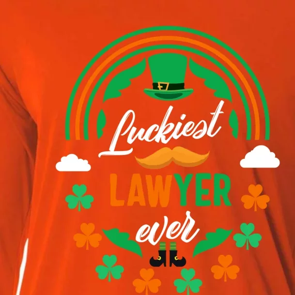 Luckiest Lawyer Ever Shamrock Top Hat St Patricks Day Gift Cooling Performance Long Sleeve Crew