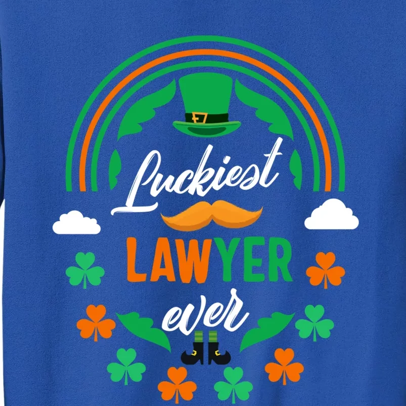 Luckiest Lawyer Ever Shamrock Top Hat St Patricks Day Gift Tall Sweatshirt