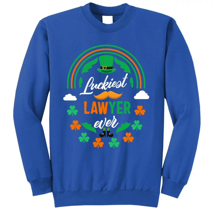 Luckiest Lawyer Ever Shamrock Top Hat St Patricks Day Gift Tall Sweatshirt