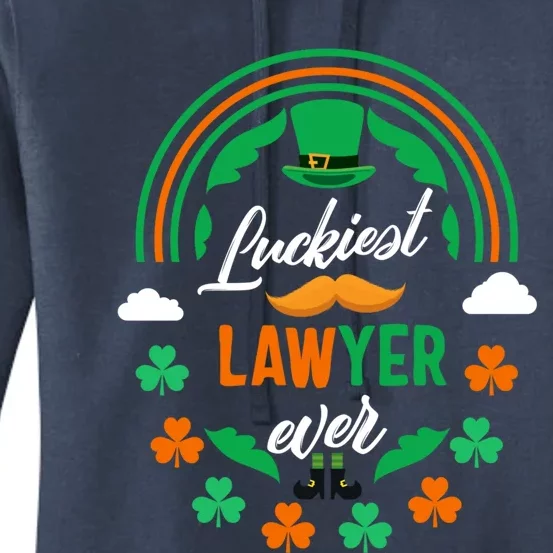 Luckiest Lawyer Ever Shamrock Top Hat St Patricks Day Gift Women's Pullover Hoodie