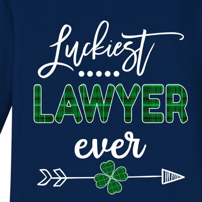 Luckiest Lawyer Ever Meaningful Gift St Patricks Day Gift Baby Long Sleeve Bodysuit