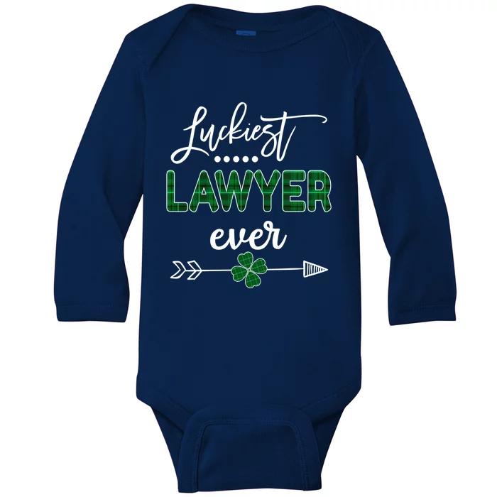 Luckiest Lawyer Ever Meaningful Gift St Patricks Day Gift Baby Long Sleeve Bodysuit