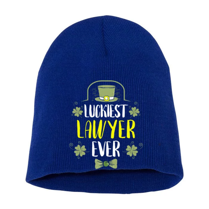 Luckiest Lawyer Ever St Patrick's Day Lawyers Gift Short Acrylic Beanie