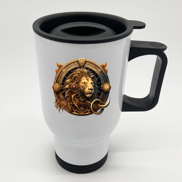 Leo Front & Back Stainless Steel Travel Mug