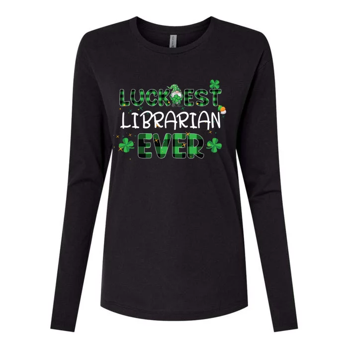 Luckiest Librarian Ever St Patricks Day Library Books Lover Gift Womens Cotton Relaxed Long Sleeve T-Shirt