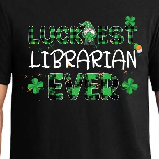 Luckiest Librarian Ever St Patricks Day Library Books Lover Gift Pajama Set