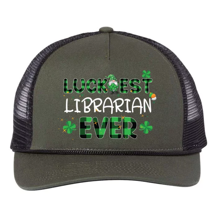 Luckiest Librarian Ever St Patricks Day Library Books Lover Gift Retro Rope Trucker Hat Cap