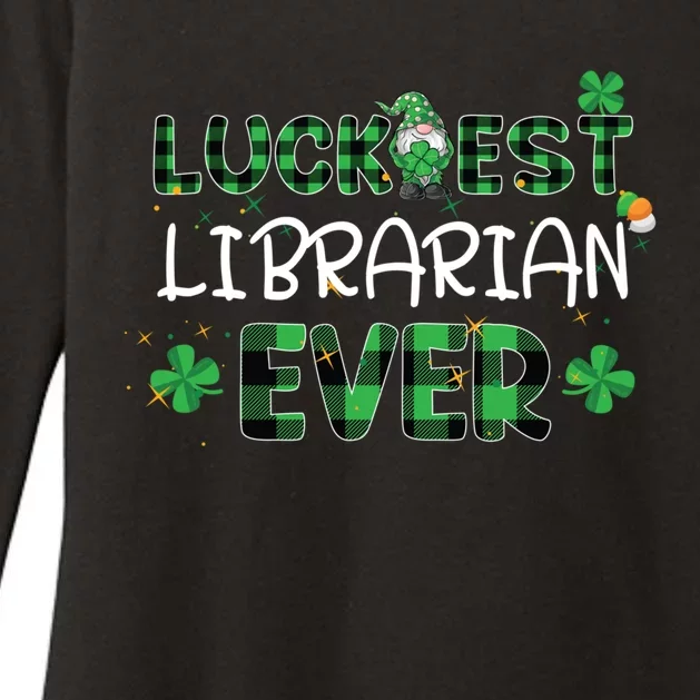 Luckiest Librarian Ever St Patricks Day Library Books Lover Gift Womens CVC Long Sleeve Shirt