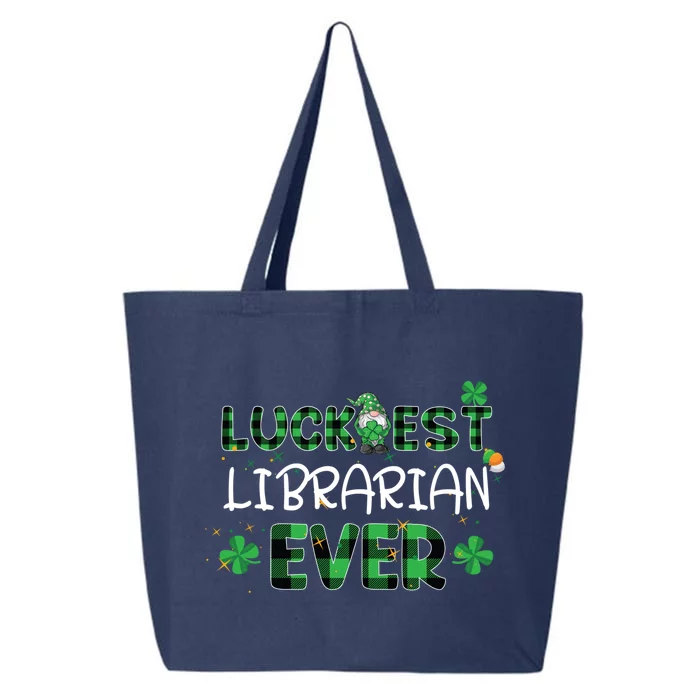 Luckiest Librarian Ever St Patricks Day Library Books Lover Gift 25L Jumbo Tote