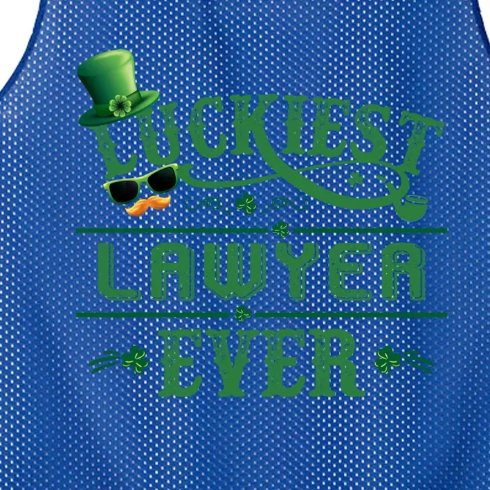 Luckiest Lawyer Ever Shamrock Leprechaun Hat St Patrick Day Great Gift Mesh Reversible Basketball Jersey Tank