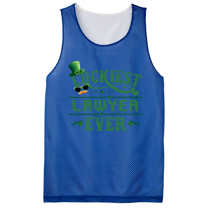 Luckiest Lawyer Ever Shamrock Leprechaun Hat St Patrick Day Great Gift Mesh Reversible Basketball Jersey Tank