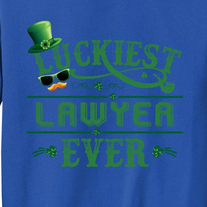 Luckiest Lawyer Ever Shamrock Leprechaun Hat St Patrick Day Great Gift Tall Sweatshirt