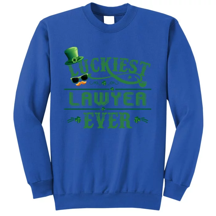 Luckiest Lawyer Ever Shamrock Leprechaun Hat St Patrick Day Great Gift Tall Sweatshirt