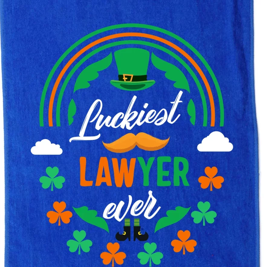 Luckiest Lawyer Ever Shamrock Top Hat St Patricks Day Funny Gift Platinum Collection Golf Towel