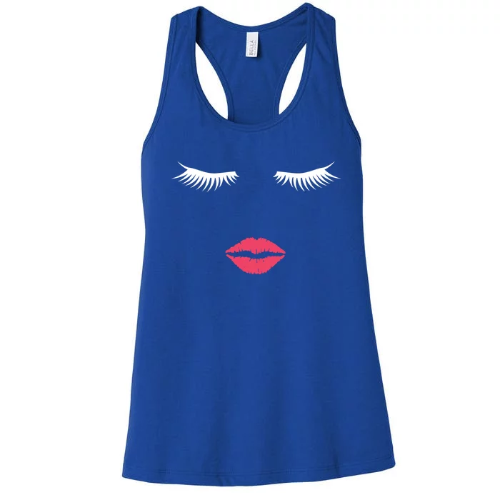 Lash Lady Eyelashes And Make Up Artist Gift For Beautician Cool Gift Women's Racerback Tank