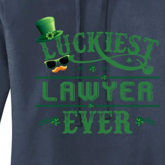 Luckiest Lawyer Ever Shamrock Leprechaun Hat St Patrick Day Cute Gift Women's Pullover Hoodie