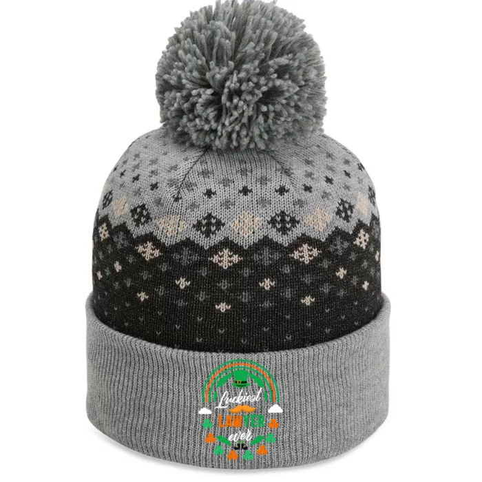 Luckiest Lawyer Ever Shamrock Top Hat St Patricks Day Cute Gift The Baniff Cuffed Pom Beanie