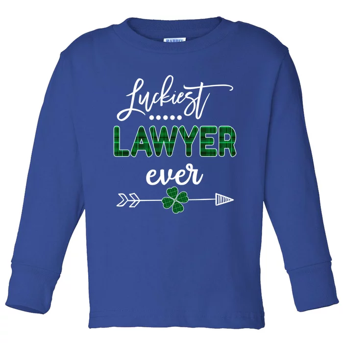 Luckiest Lawyer Ever Cute Gift St Patricks Day Gift Toddler Long Sleeve Shirt