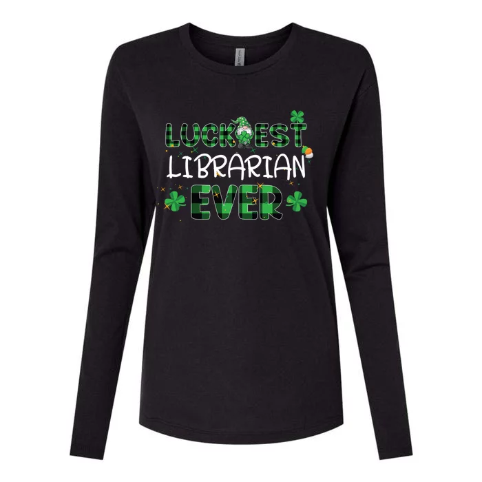 Luckiest Librarian Ever St Patricks Day Library Books Lover Meaningful Gift Womens Cotton Relaxed Long Sleeve T-Shirt