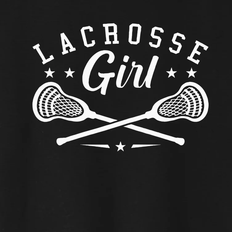 Lacrosse Lover Funny Lacrosse Girl LAX Lacrosse Fan Women's Crop Top Tee