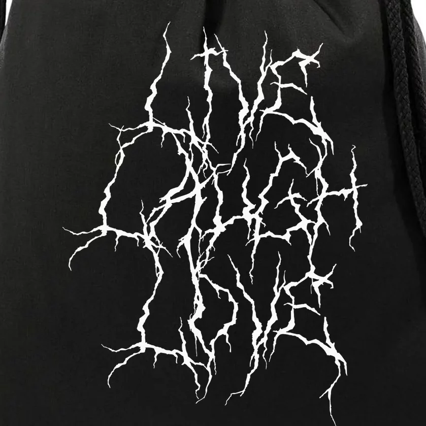 Live Laugh Funny Love Heavy Black Metal Parody Halloween Art Drawstring Bag