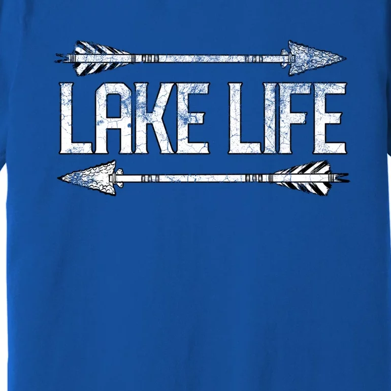 Lake Life Fishing Boating Sailing Funny Outdoor Gift Mom Dad Cool Gift Premium T-Shirt