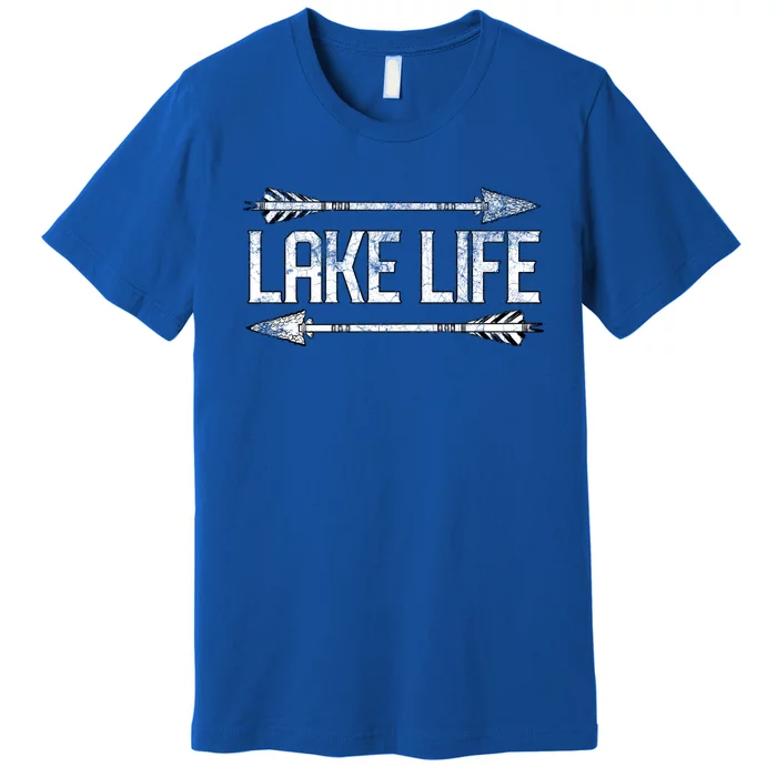 Lake Life Fishing Boating Sailing Funny Outdoor Gift Mom Dad Cool Gift Premium T-Shirt