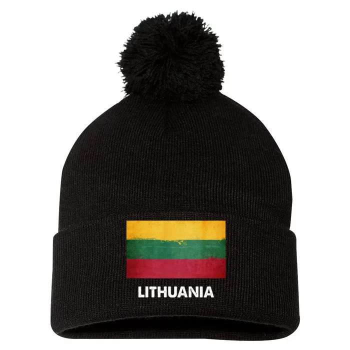 Lithuanian Lithuania Flag Swea Pom Pom 12in Knit Beanie