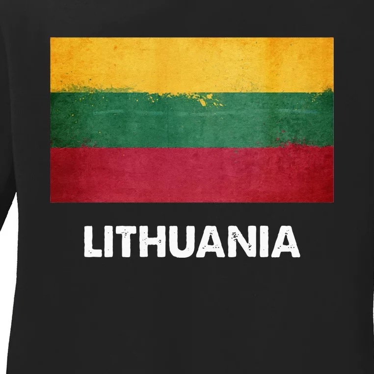 Lithuanian Lithuania Flag Swea Ladies Long Sleeve Shirt