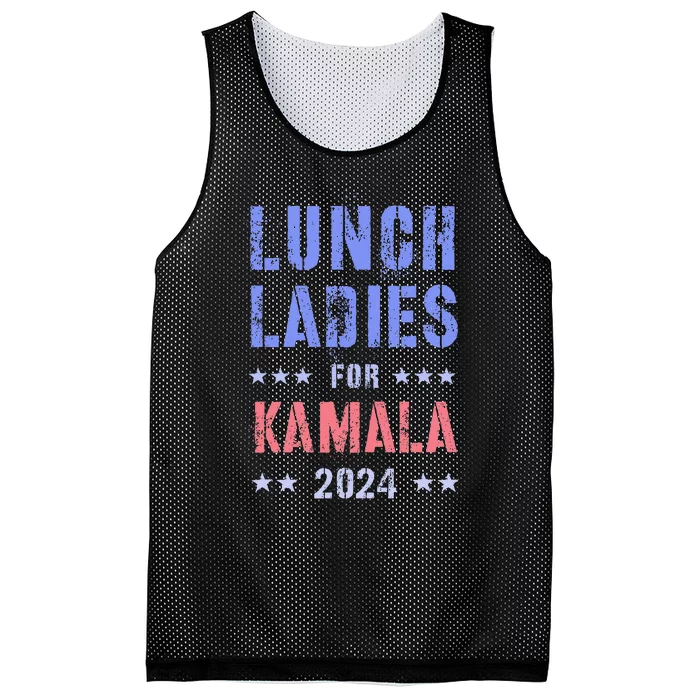 Lunch Ladies For Kamala 2024 Feminist Joyful Warrior Mesh Reversible Basketball Jersey Tank