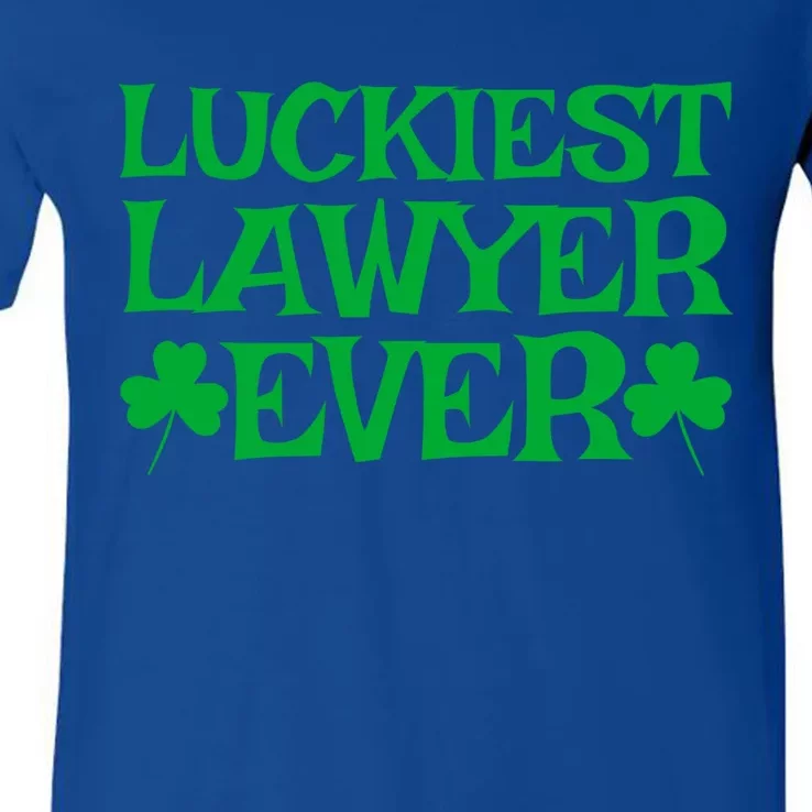 Luckiest Lawyer Funny Gift Shamrock Costume Green St Patricks Day Meaningful Gif V-Neck T-Shirt