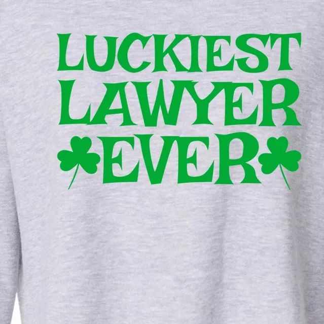 Luckiest Lawyer Funny Gift Shamrock Costume Green St Patricks Day Meaningful Gif Cropped Pullover Crew