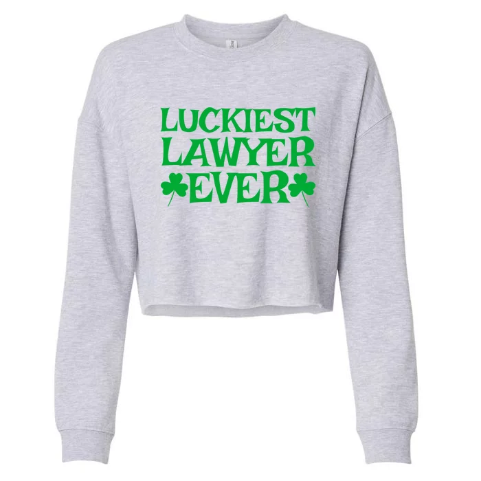 Luckiest Lawyer Funny Gift Shamrock Costume Green St Patricks Day Meaningful Gif Cropped Pullover Crew