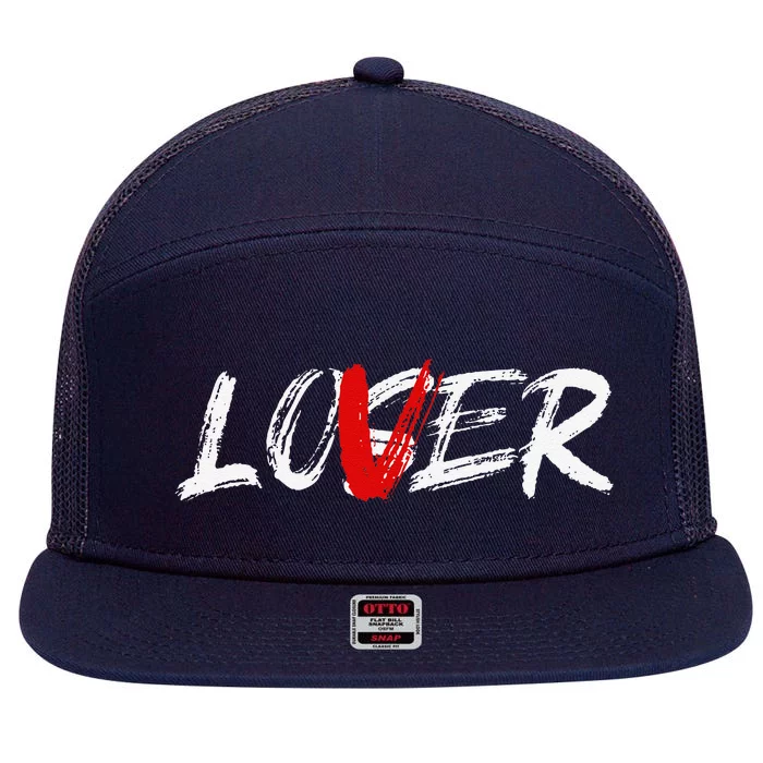 Lover Loser Funny Halloween Horror Costume 7 Panel Mesh Trucker Snapback Hat