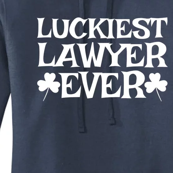 Luckiest Lawyer Funny Gift Shamrock Costume Green St Patricks Day Cute Gift Women's Pullover Hoodie