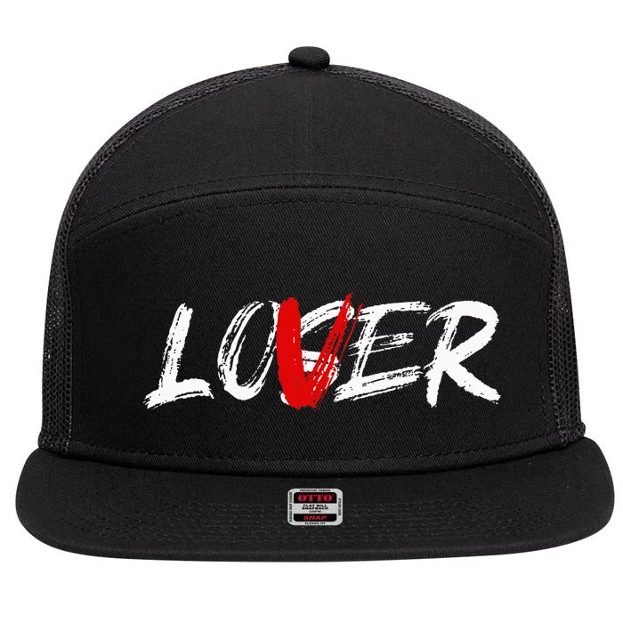 Lover Loser Funny Halloween Horror Costume Men 7 Panel Mesh Trucker Snapback Hat