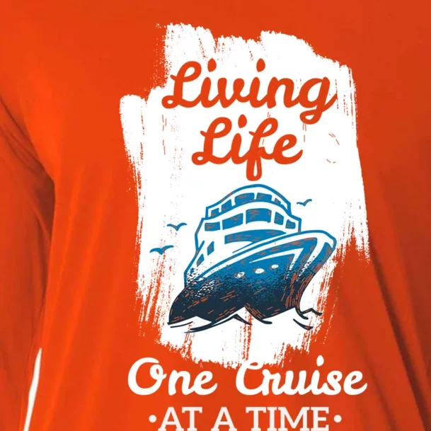 Living Life Funny Cruise Ship Vacation Family Meaningful Gift Cooling Performance Long Sleeve Crew