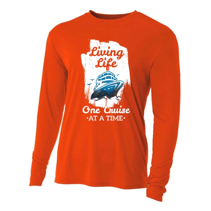 Living Life Funny Cruise Ship Vacation Family Meaningful Gift Cooling Performance Long Sleeve Crew