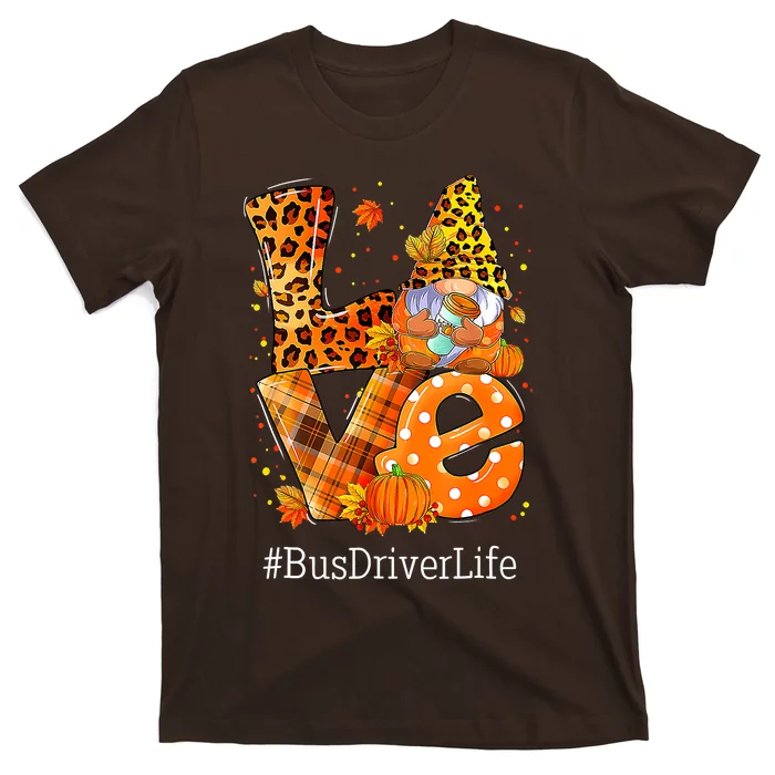 Leopard Love Fall Y'all Gnome Pumpkin Cool For Halloween T-Shirt