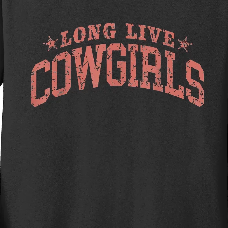 Long Live Funny Howdy Gifts Cowgirls Black Kids Long Sleeve Shirt