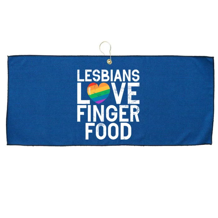 Lesbians Love Finger Food Funny Lesbian Large Microfiber Waffle Golf Towel