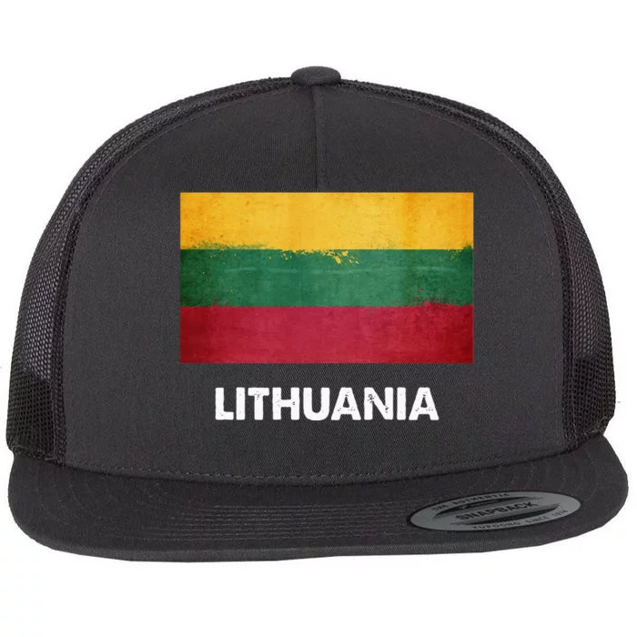 Lithuanian Lithuania Flag Swea Flat Bill Trucker Hat