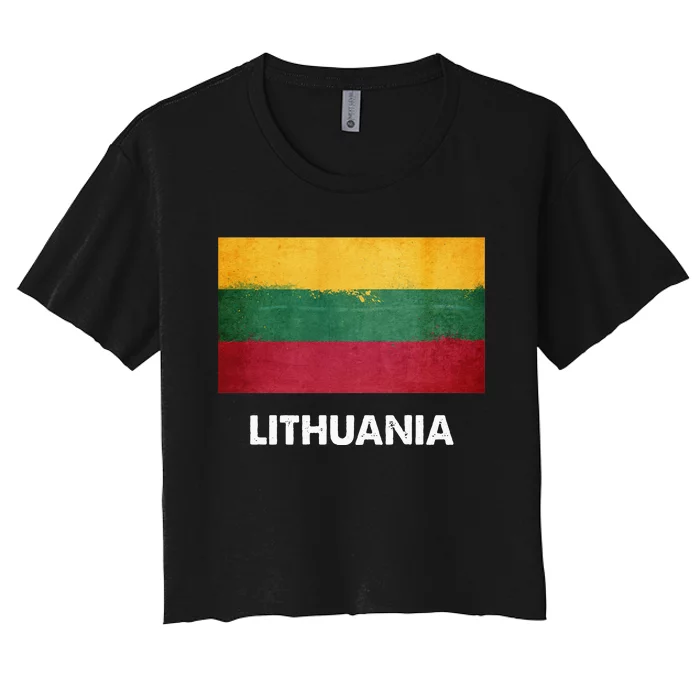 Lithuanian Lithuania Flag Swea Women's Crop Top Tee